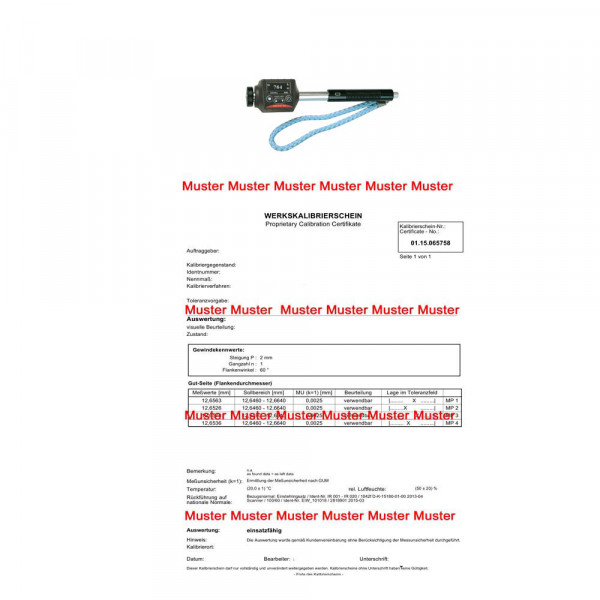 Calibration certificate Leeb hardness tester