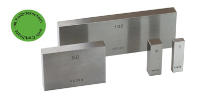 Single gauge block 100,0 mm special steel Degree 1 incl. certificate