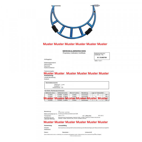 Certification for micrometer range > 500 - 1000 mm