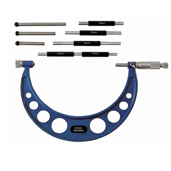 Micrometer 0 - 100 mm with 4 exchangeable anvils 