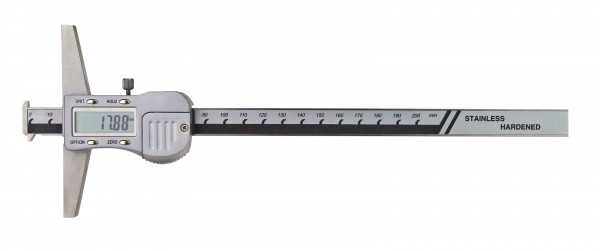 Digital depth caliper 300 x 100 mm with double hook DIN 862