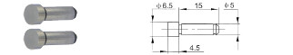 Einsätze Paar planparallel  Ø 6,5 mm mit 5 mm Schaft