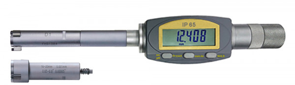 Digital-Dreipunkt-Innen-Messschrauben 12 - 20 mm mit zwei Messköpfen IP 65 DIN 863