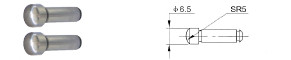 Inserts spherical Ø 6,5 mm shaft Ø 5 mm