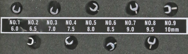 Measuring tips 9 pcs/set Ø 2 mm for internal measuring instrument