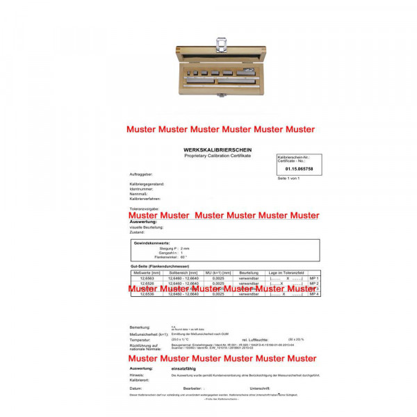 Certification gauge block set 10 pcs. for micrometer
