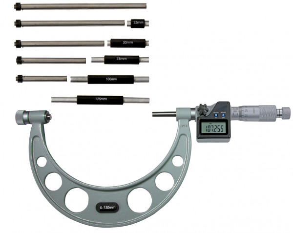 Digital micrometer 150 - 300 mm with 6 exchangeable anvils