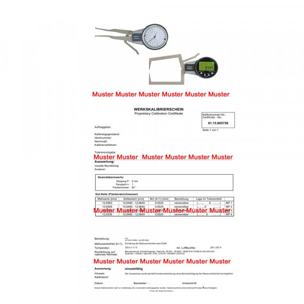 Certification caliper gauge inside | caliper gauge outside