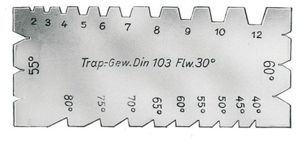 Turning and thread gauges combined for ACME and saw cut angle