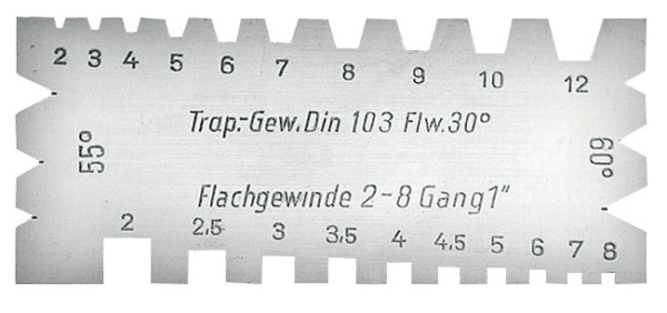 Turning and thread gauges combined for ACME and square thread