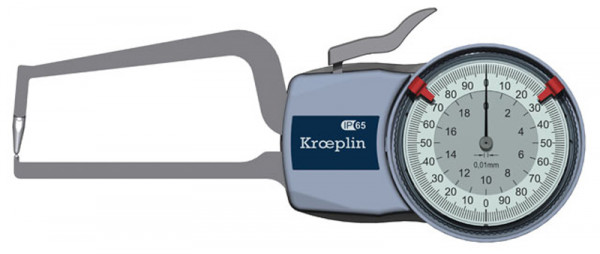 Kroeplin Außen-Schnelltaster D2R20 0 - 20 mm Messbereich für Rohrwandmessungen