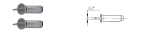 Inserts flat 0,7 mm shaft Ø 5 mm