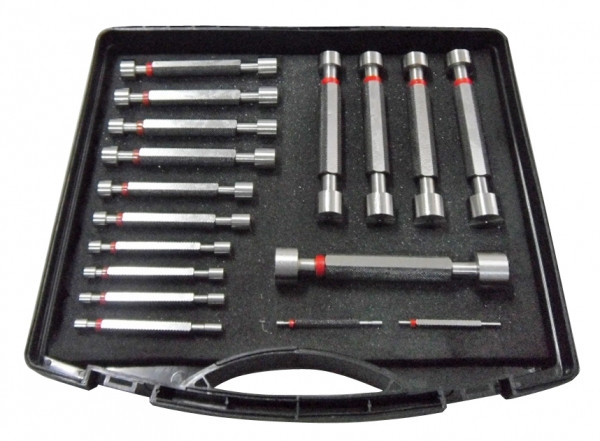 Limit plug gauges set 17 pcs. tolerance H7 DIN 2245