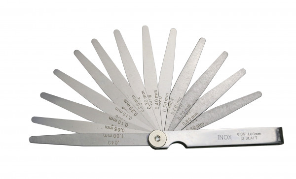 Precision feeler gauges 20 pcs, 0,05- 1,0 mm, INOX steel