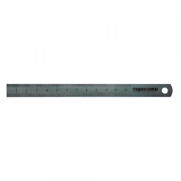 Steel ruler INOX 120 x 13 x 0,5 mm with logo