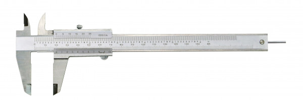 Vernier caliper 0-150 mm with round depth gauge DIN 862