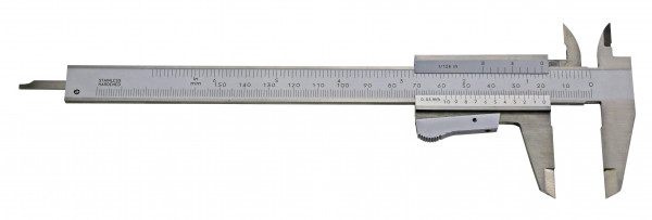 Vernier caliper for left hand 0-150 mm auto lock DIN 862