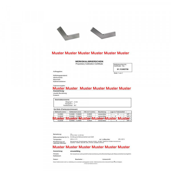 Certification for steel squares 120° | 135° until size 100 x 100 mm