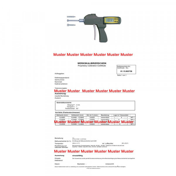 Certificate pistol threepoint internal micrometer set 50 - 100 mm