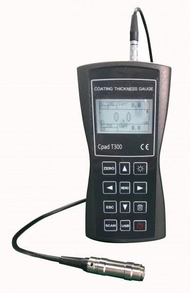 Coating thickness gauge 0 - 1250 µm range with two probes