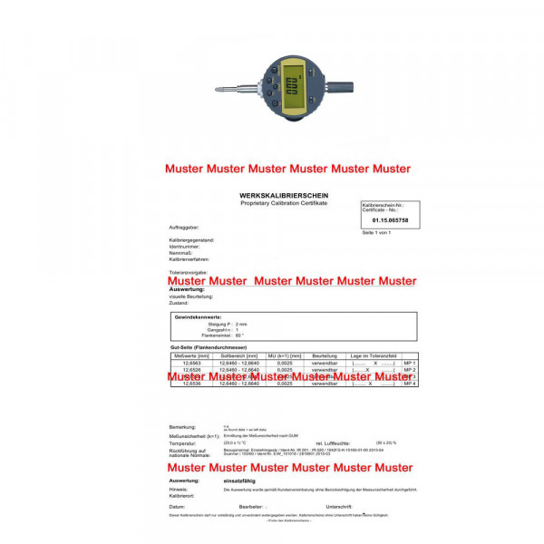 Kalibrierung Digital-Messuhren bis 30 mm Messbereich