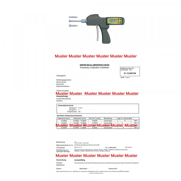 Certificate pistol threepoint internal micrometer set 6 - 12 mm