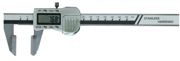 Digital caliper with large-sized measuring faces 0-150 mm