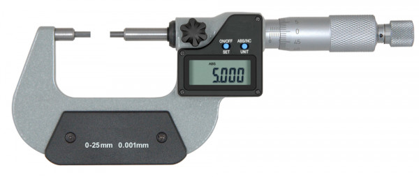 Digital micrometer 25 - 50 mm with stepped measuring faces