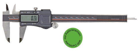 Digital pocket caliper with fraction display 0-200 mm with certificate 