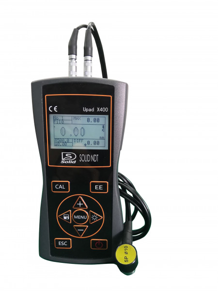 Ultrasonic thickness gauge 0,75 - 400 mm with data output