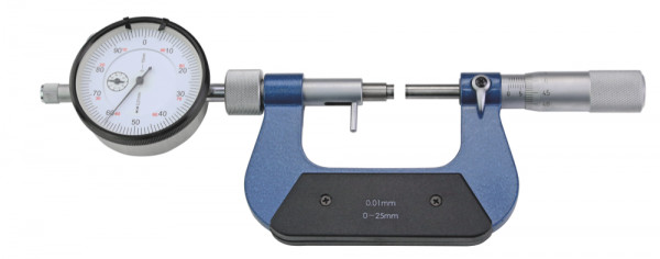 Micrometer 0 - 25 mm with exchangeable dial indicator