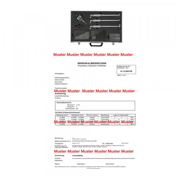 Certification internal measuring instrument set digital 208.056