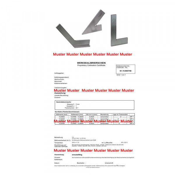 Certification for squares until size 100 x 70 mm