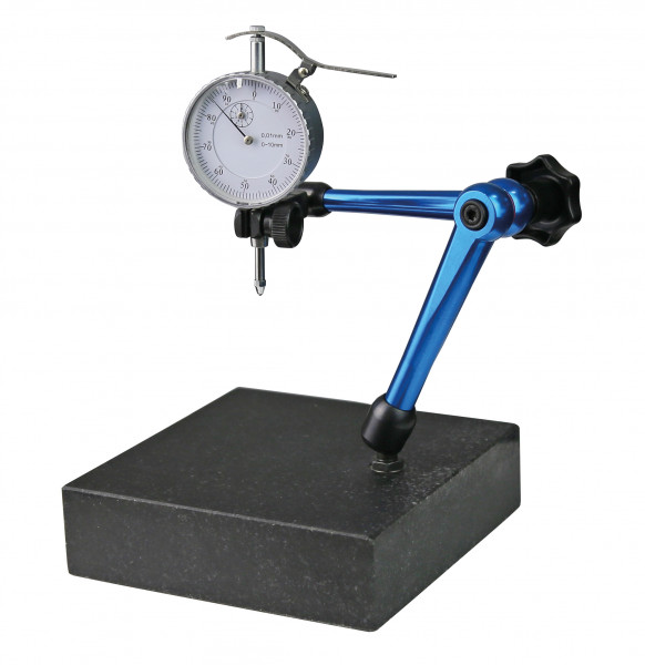 Präzisions-Messtisch mit Granitplatte 150 x 150 mm und Messuhr