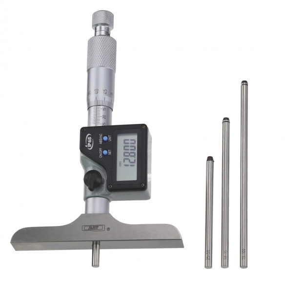 Digital depth micrometer 0 - 100 mm IP 65