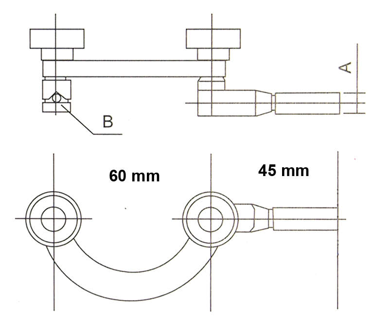 Schaft Ø 8 mm Spannbügel zur Aufnahme von Messuhren 
