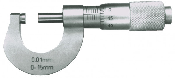 Bügelmessschraube klein 0 - 15 mm Ablesung 0,01 mm
