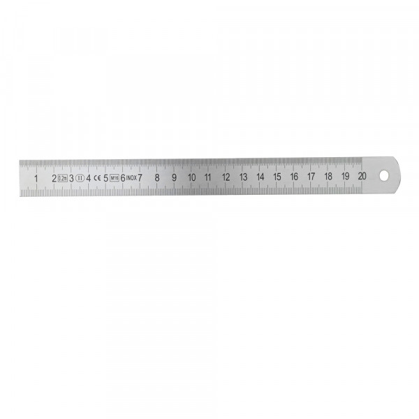 Steel ruler INOX rigid pattern 300 x 19 x 1,0 mm