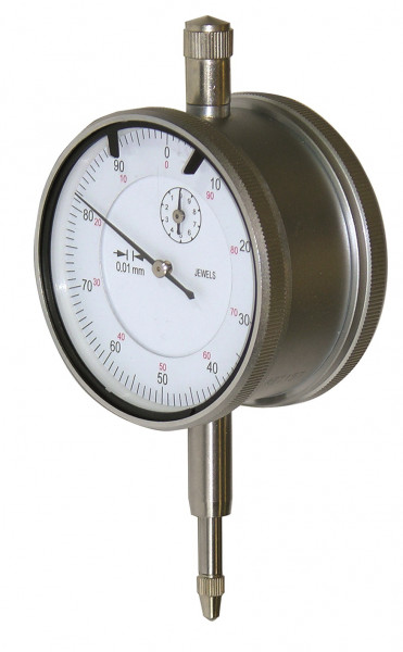 Double dial indicator 10 x 0,01 mm with tolerance marks