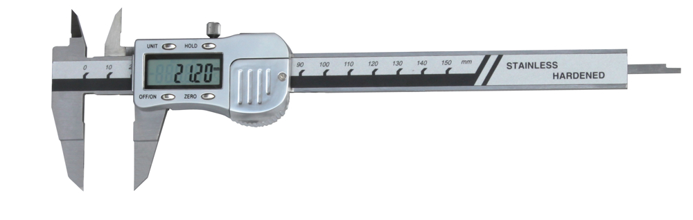 Digital-Messschieber mit extra dünnem Schnabel 0-150 mm 3 V