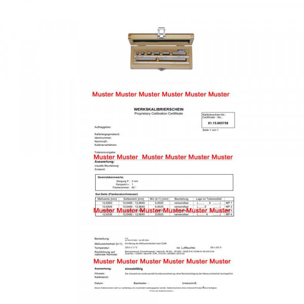 Kalibrierung Parallelendmaß-Prüfsatz 5-teilig für Mikrometer