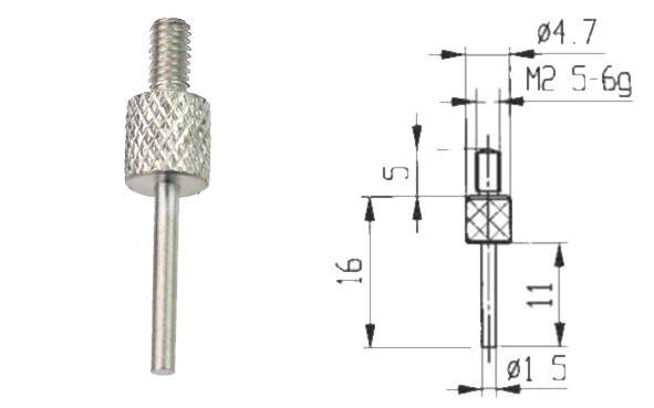 Measuring tip Ø 1,5 mm for dial indicator, thread M 2,5