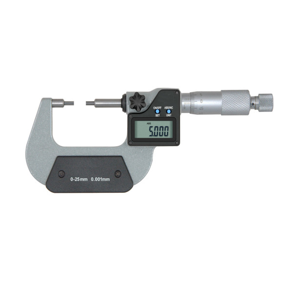 Digital Bügelmessschraube 0 - 25 mm mit abgesetzten Messflächen