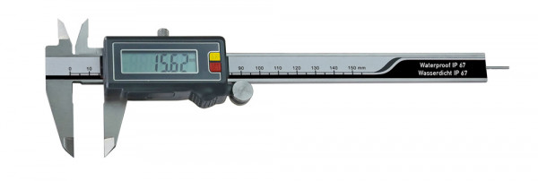 Digital caliper 0 - 150 mm IP 67 with round depth bar