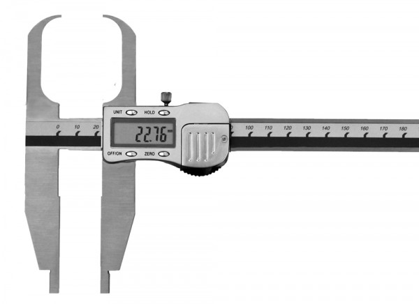 Digital caliper with flat gripper points 250 mm