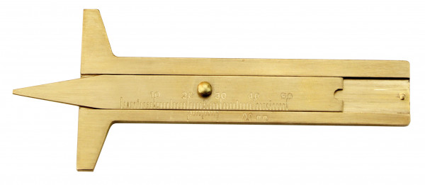 Tire tread feeler gauge 30 x 50 mm made of brass