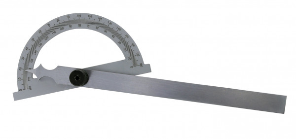 Steel protractor B 150 x L 200 mm satin chrome finished