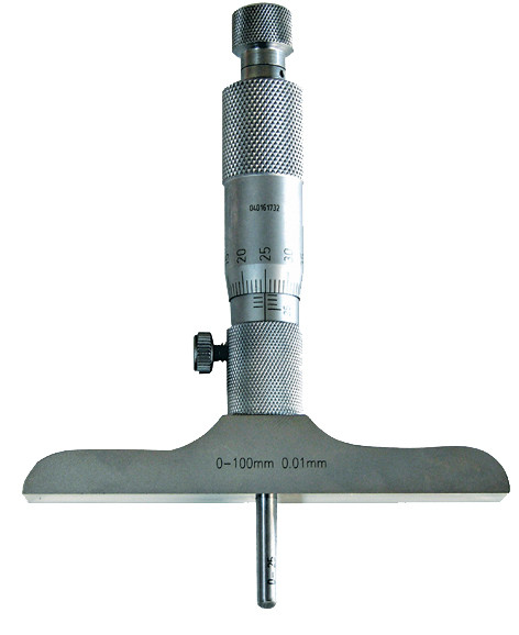 Tiefen-Messschraube 0 - 100 mm analog mit gewölbter Messfläche
