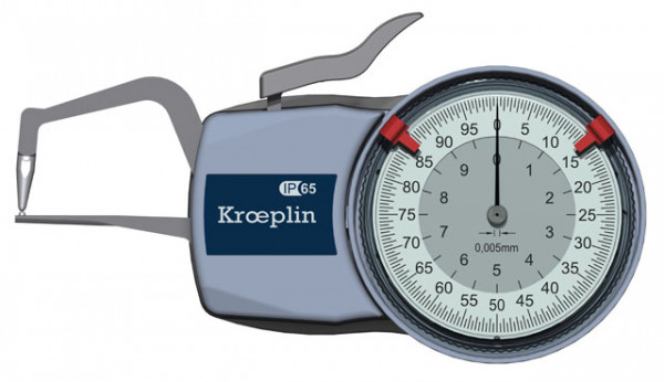Kroeplin Außen-Schnelltaster D1R10 0 - 10 mm Messbereich für Rohrwandmessungen