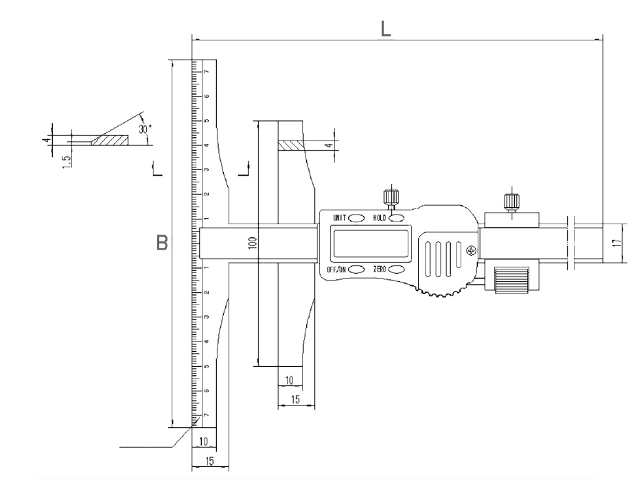 HOLEX Digitaler Messschieber ABS 300 mm